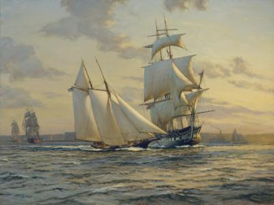 "America" and "Constitution" leave Newport in the summer of 1865.